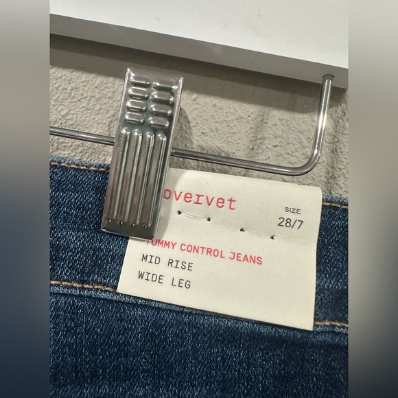 NWT Vervet Wide Leg Mid Rise Tummy Control Jeans - Picture 4 of 10